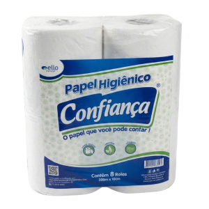 PAPEL HIGIÊNICO CONFIANÇA 300X10CM 8 ROLOS 100% CELULOSE